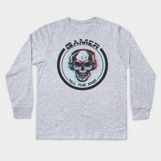 Gamer till the end  | skull Kids Long Sleeve T-Shirt